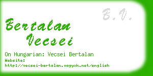 bertalan vecsei business card